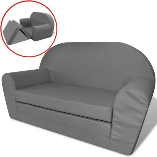 vidaXL Kids’ Flip-Out Lounge Chair Grey