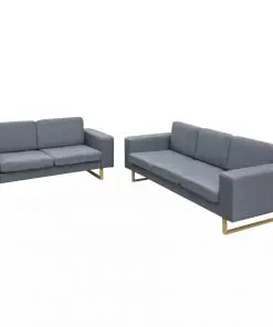 vidaXL 2-Seater and 3-Seater Sofa Set Light Grey