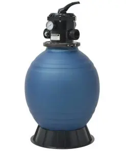 vidaXL Pool Sand Filter with 6 Position Valve Blue 460 mm