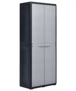 vidaXL Garden Storage Cabinet 65x38x171 cm Plastic