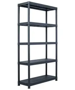 vidaXL Storage Shelf Rack Black 250 kg 80x40x180 cm Plastic