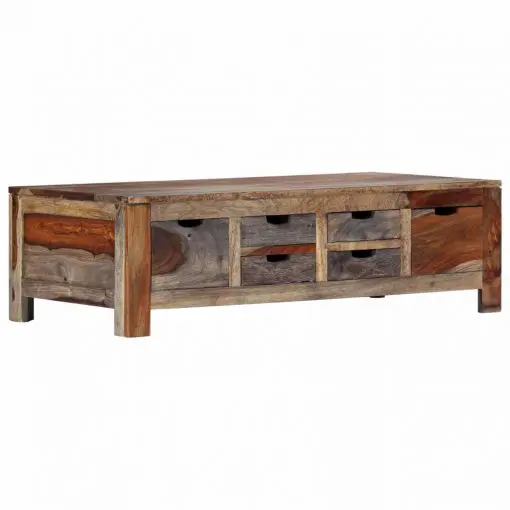 vidaXL Coffee Table Grey 100x55x30 cm Solid Sheesham Wood
