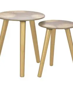 vidaXL Nesting Side Tables 2 pcs Gold 40×45 cm/30×40 cm MDF
