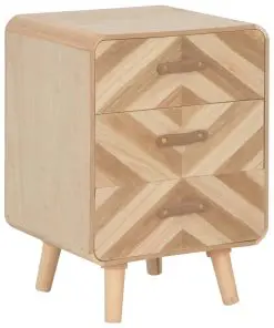 vidaXL Bedside Cabinet with 3 Drawers 40x35x56.5 cm Solid Wood