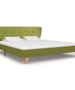 vidaXL Bed Frame Green Fabric 153×203 cm Queen