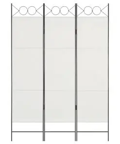 vidaXL 3-Panel Room Divider White 120×180 cm