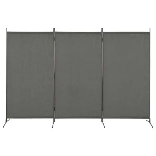 280269 vidaXL 3-Panel Room Divider Anthracite 260×180 cm