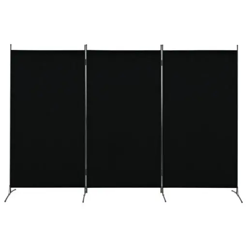 280270 vidaXL 3-Panel Room Divider Black 260×180 cm