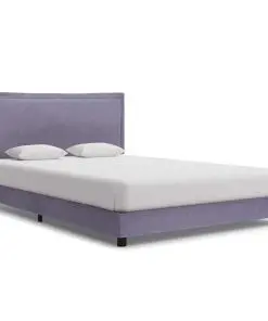 vidaXL Bed Frame Light Grey Fabric King Single