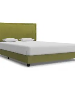 vidaXL Bed Frame Green Fabric King Single