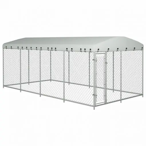vidaXL Outdoor Dog Kennel with Roof 8x4x2 m