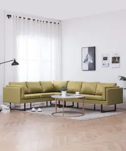 vidaXL Corner Sofa Green Fabric