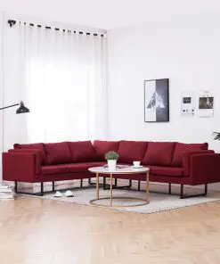 vidaXL Corner Sofa Red Fabric