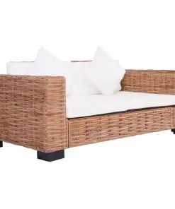 vidaXL 2-Seater Garden Sofa Natural Rattan