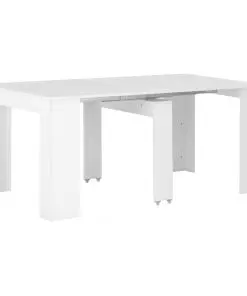vidaXL Extendable Dining Table High Gloss White 175x90x75 cm