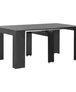 vidaXL Extendable Dining Table High Gloss Black 175x90x75 cm