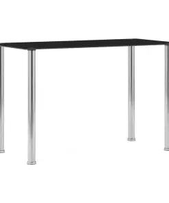 vidaXL Dining Table Black 120x60x75 cm Tempered Glass