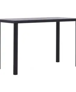 vidaXL Dining Table Black and Concrete Grey 120x60x75 cm MDF