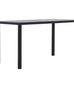 vidaXL Dining Table Black and Concrete Grey 140x70x75 cm MDF