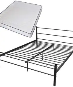 vidaXL Bed Frame with Memory Foam Mattress King Size