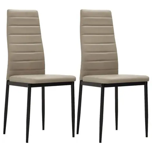 vidaXL Dining Chairs 2 pcs Cappuccino Faux Leather