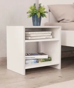 vidaXL Bedside Cabinet White 40x30x40 cm Chipboard