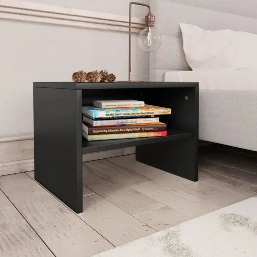 vidaXL Bedside Cabinets 2 pcs Black 40x30x30 cm Chipboard