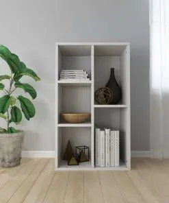 vidaXL Book Cabinet/Sideboard High Gloss White 45x25x80 cm Chipboard