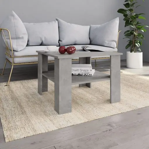 vidaXL Coffee Table Concrete Grey 60x60x42 cm Chipboard
