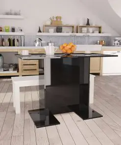 vidaXL Dining Table High Gloss Black 110x60x75 cm Chipboard