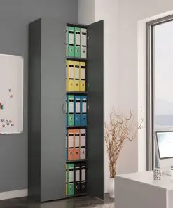 vidaXL Office Cabinet Grey 60x32x190 cm Chipboard