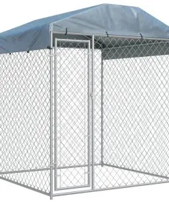 vidaXL Outdoor Dog Kennel with Canopy Top 2x2x2.1 m