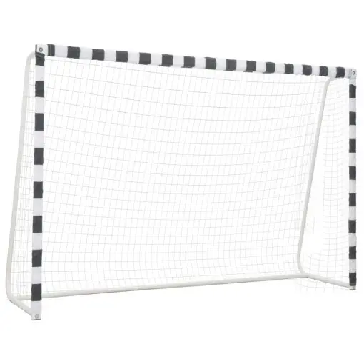 vidaXL Soccer Goal 300x200x90 cm Metal Black and White