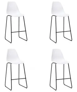 vidaXL Bar Chairs 4 pcs White Plastic