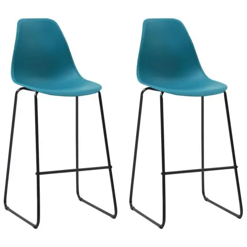 vidaXL Bar Chairs 2 pcs Turqoise Plastic