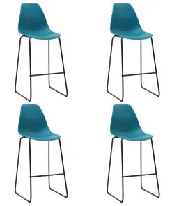 vidaXL Bar Chairs 4 pcs Turqoise Plastic