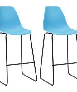 vidaXL Bar Chairs 2 pcs Blue Plastic