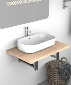 vidaXL Bathroom Wall Shelf for Basin Oak 60x40x16.3 cm