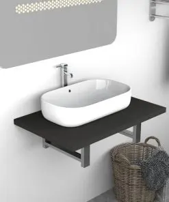 vidaXL Bathroom Wall Shelf for Basin Grey 60x40x16.3 cm