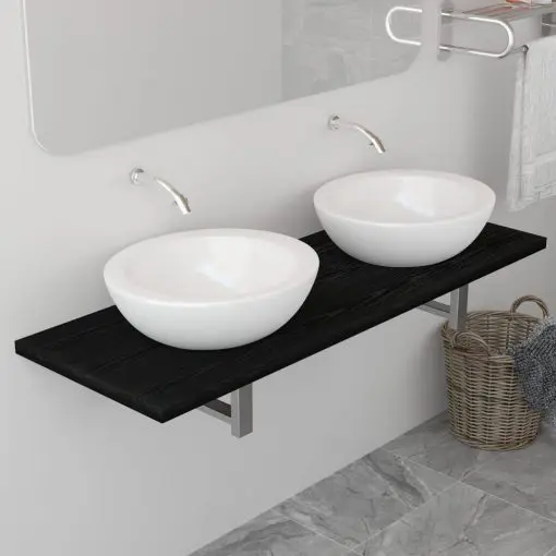 vidaXL Bathroom Furniture Black 120x40x16.3 cm