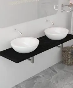 vidaXL Bathroom Furniture Black 160x40x16.3 cm