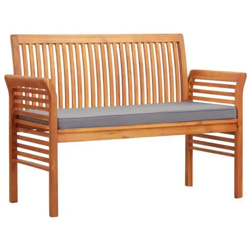 vidaXL 2-Seater Garden Bench with Cushion 120 cm Solid Acacia Wood