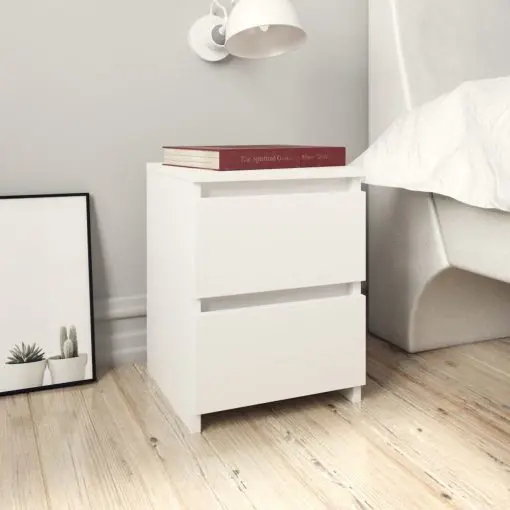 vidaXL Bedside Cabinets 2 pcs White 30x30x40 cm Chipboard