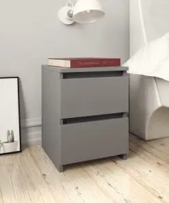 vidaXL Bedside Cabinets 2 pcs Grey 30x30x40 cm Chipboard