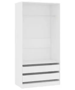 vidaXL Wardrobe White 100x50x200 cm Chipboard