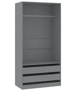 vidaXL Wardrobe Grey 100x50x200 cm Chipboard