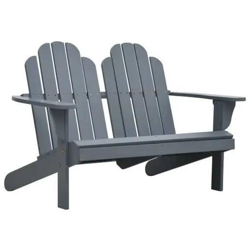 vidaXL Double Adirondack Chair Wood Grey