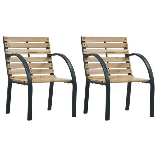 vidaXL Garden Chairs 2 pcs Wood