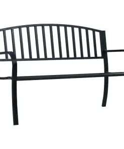 vidaXL Garden Bench 125 cm Black Steel