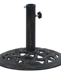 vidaXL Umbrella Base Black and Bronze 9 kg 40 cm Cast Iron